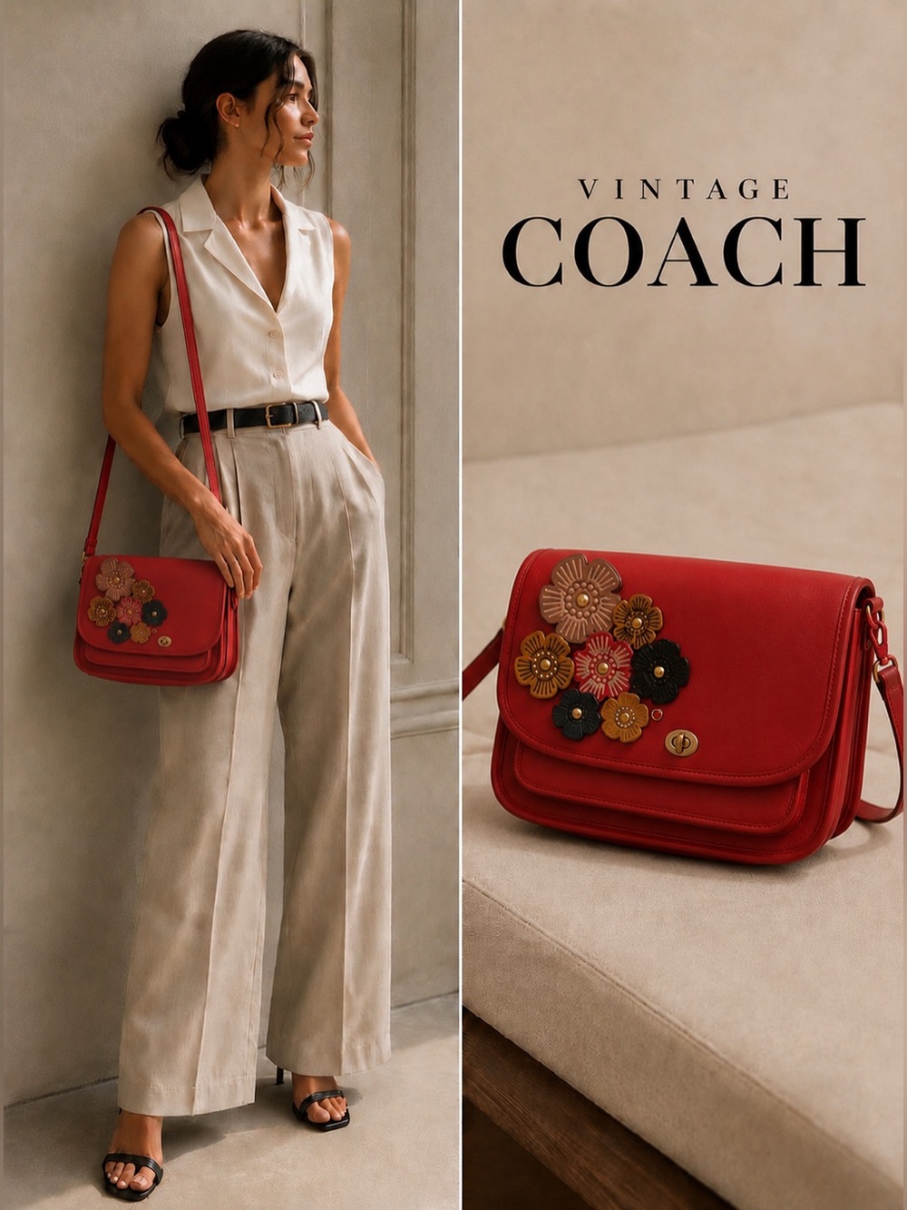 ❤️‍🔥PRESTIGE and Unique upcrated Coach Vermillion leather classic city